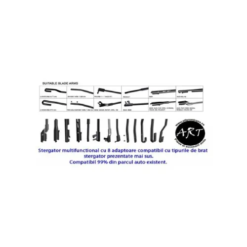 Stergator universal plat LUX cu 7 adaptoare compatibil cu majoritatea autoturismelor — imaginea 3