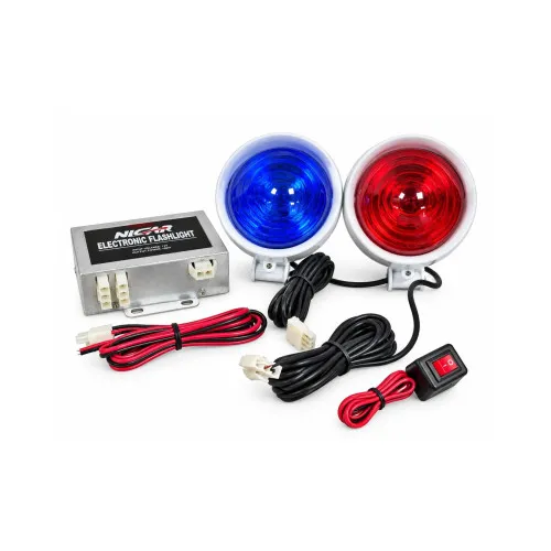 Stroboscoape auto 12V rosu-albastru set 2 bucati cu modul de comanda