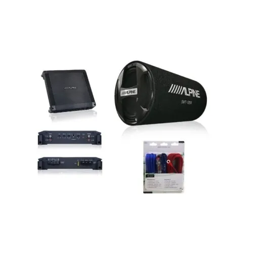 Subwoofer auto Alpine 12 inch 30 cm 1000 W cu statie amplificare BBX-T600 si kit cabluri — imaginea 2