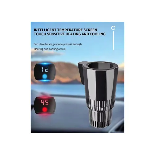 Suport auto inteligent pahare 2 in 1 racire incalzire LED touch bricheta 12V — imaginea 3