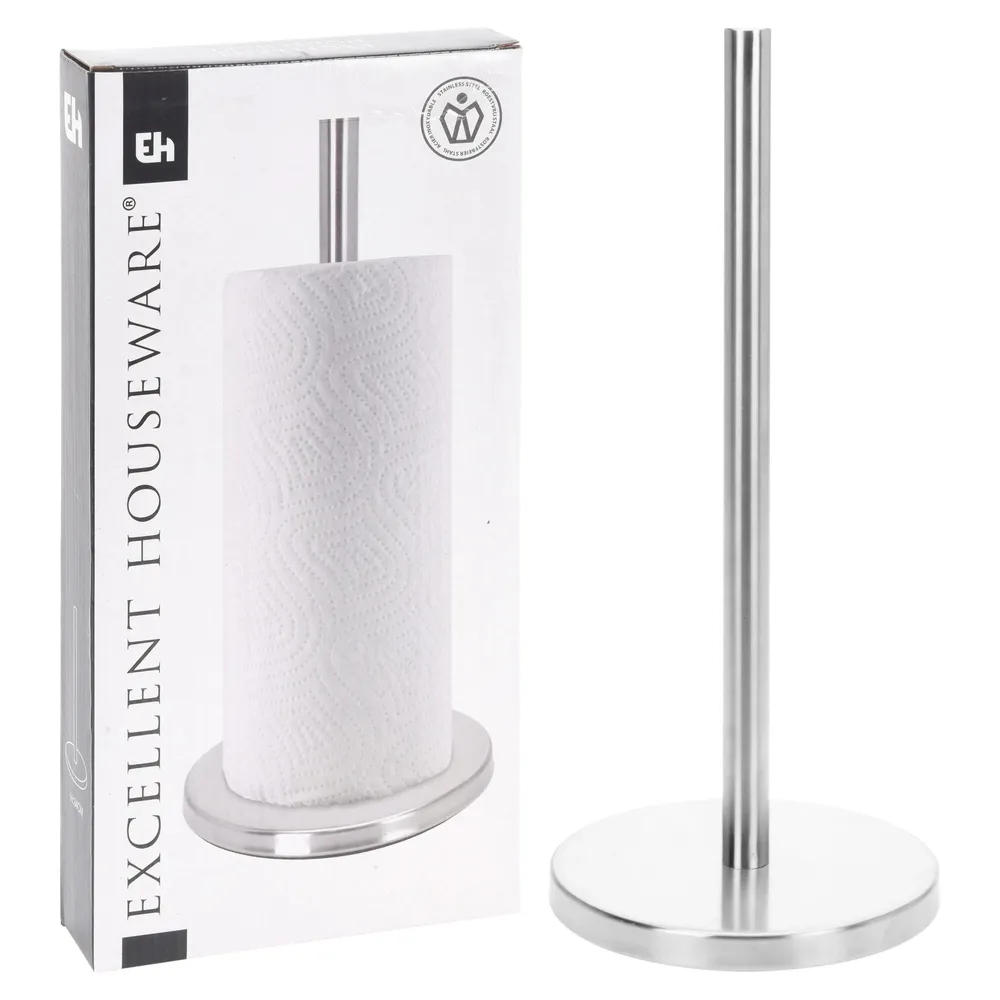 Suport bucatarie, pentru rola hartie, A12401070, inox, 34 x 15.5 cm