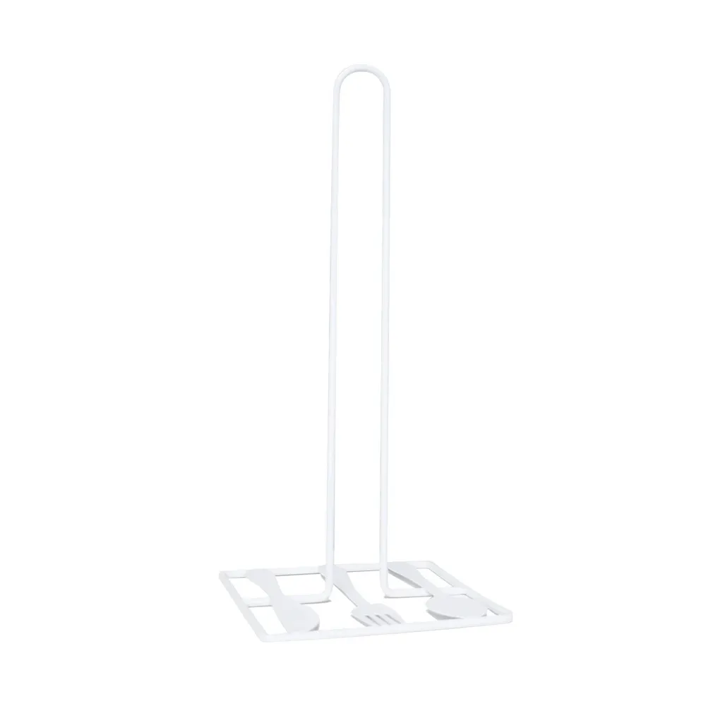 Suport bucatarie, pentru rola hartie, D4771, metal, alb, 16 x 14 x 31 cm
