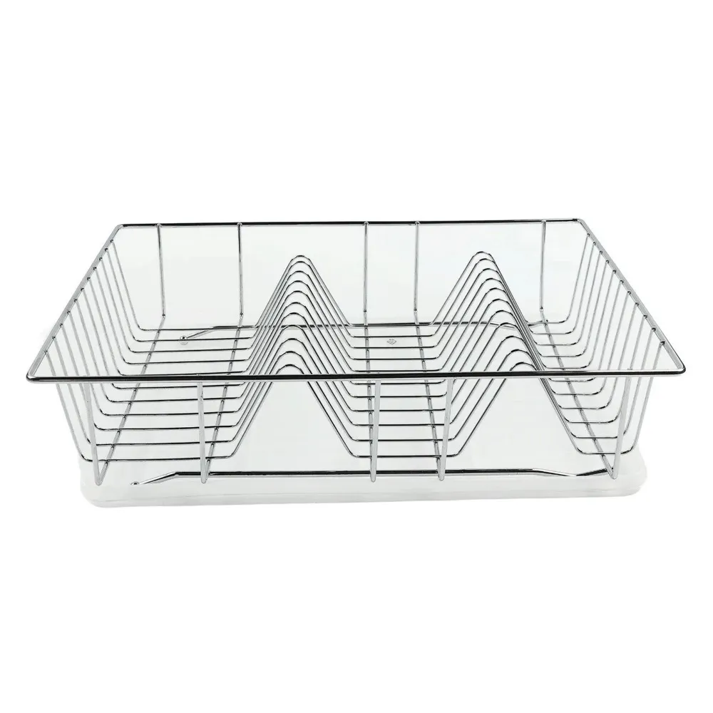 Suport bucatarie, pentru vase, KIC-0218, cromat, 45.5 x 34.7 x 11 cm + tava