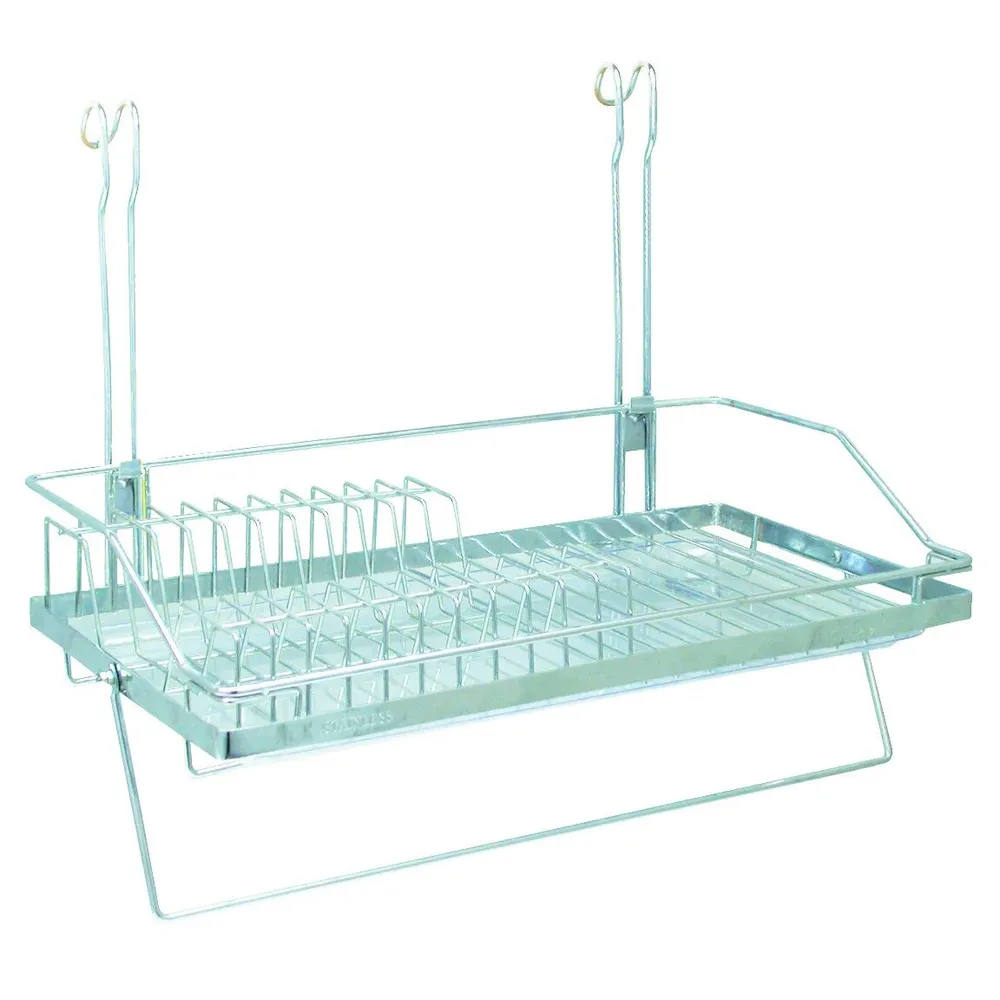 Suport bucatarie pentru vesela si tacamuri, metal cromat, 47x25x20cm