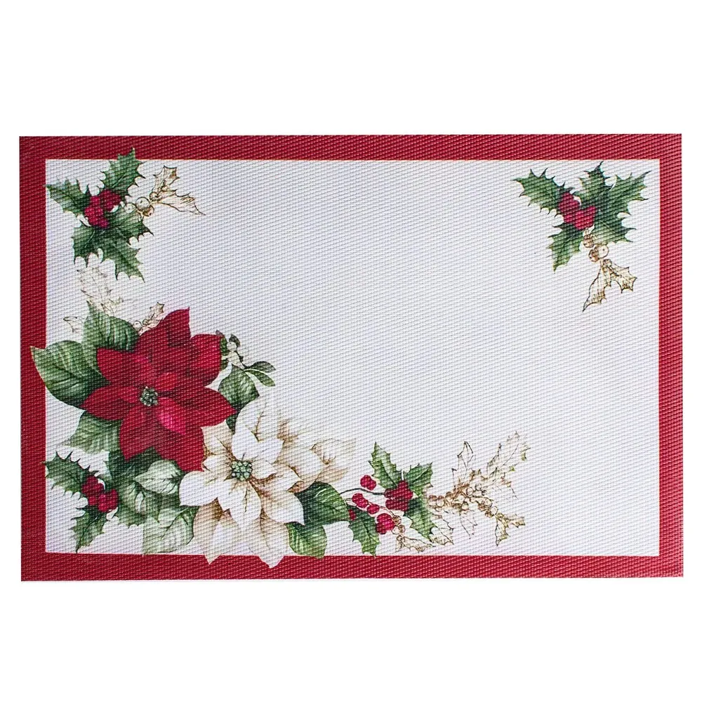 Suport farfurie masa Craciun, NXSD-3006, 30 x 45 cm, PVC + PET, multicolor