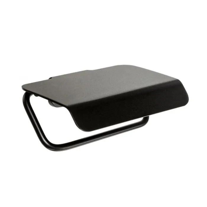 Suport hartie igienica, Tatay Onyx S6730500, cu clapeta, finisaj negru, 10 x 5 cm
