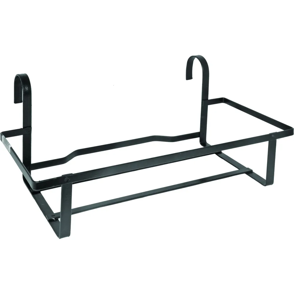 Suport jardiniera cu agatatoare, universal, metal, 38 x 17 cm, negru