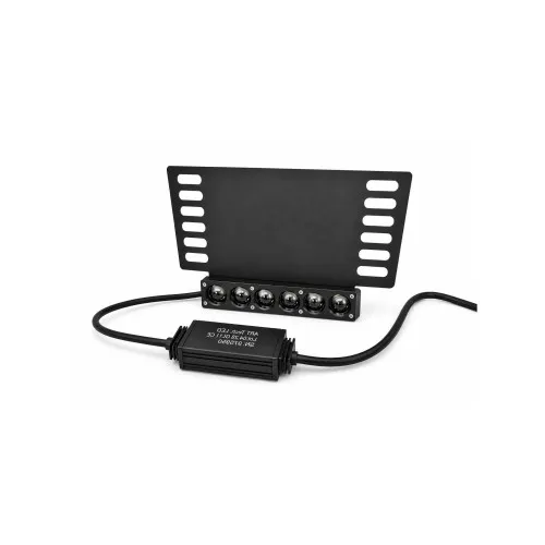 Suport numar auto cu proiector LED tip lupa 130W 20000 lumeni telecomanda alb/galben 12-24V