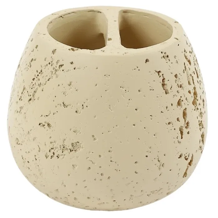 Suport periute dinti, Kadda Rock BPO-0573B, polirasina, finisaj piatra, 11 x 8.5 cm