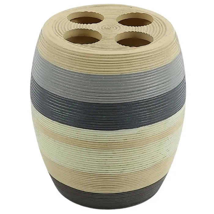 Suport periute dinti, Kadda Rustica BPO-0541B, polirasina, alb / crem / negru, 8.7 x 10.2 cm