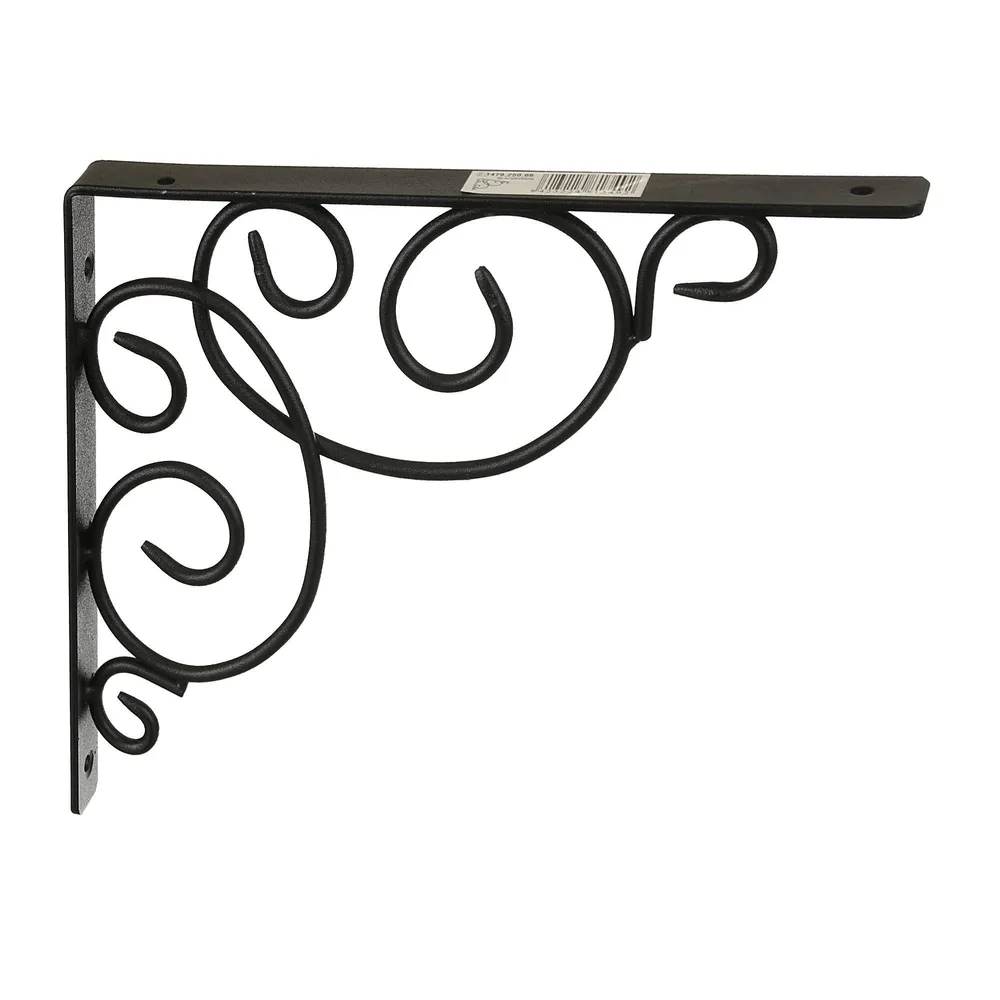 Suport raft, fier forjat, 230 x 200 x 20 mm, negru