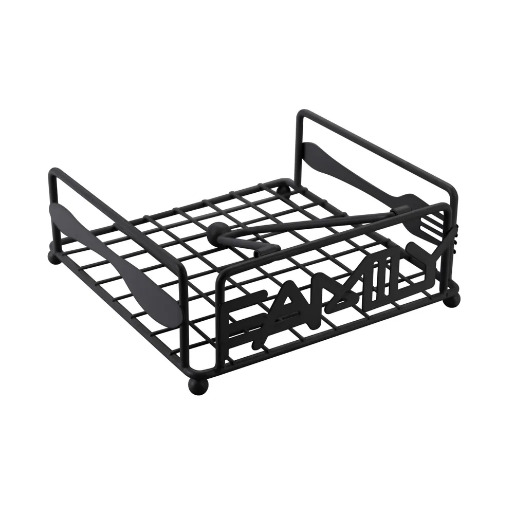 Suport servetele KADDA KIE-0384B, metal, negru, 18x18x7cm