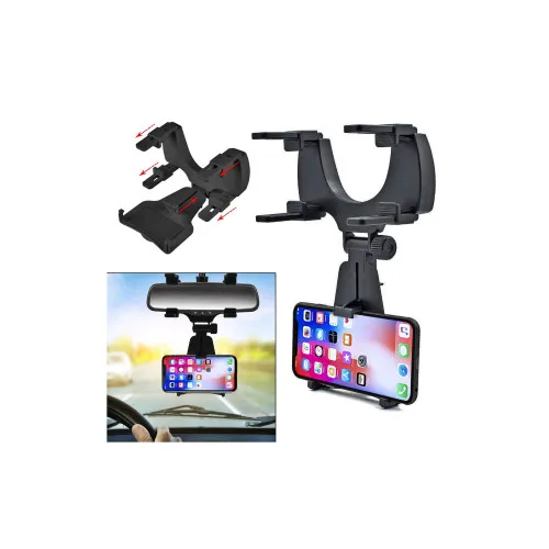 Suport telefon auto cu prindere pe oglinda retrovizoare reglabil universal
