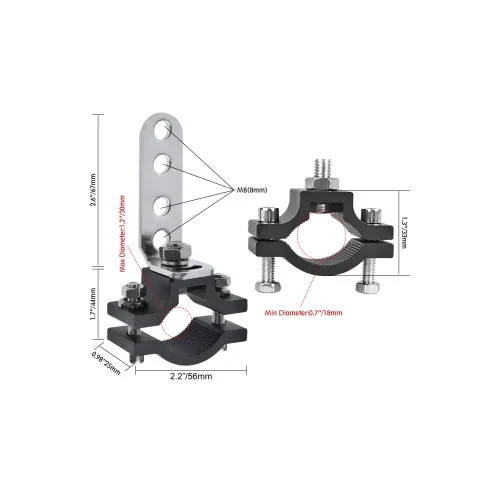Suporti universali proiectoare LED prindere rollbar bullbar 18-52 mm set 2 bucati — imaginea 4