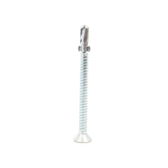 Surub autoforant, cu cap inecat si aripi, din otel, 6.3 x 65 mm