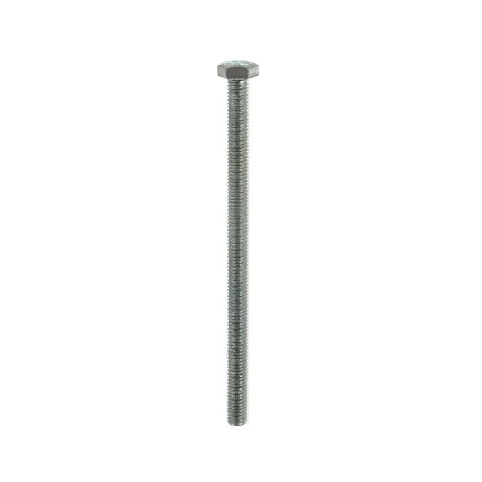 Surub cu cap hexagonal, filetat complet, otel, zincat alb, M8 x 130 mm, 50 bucati