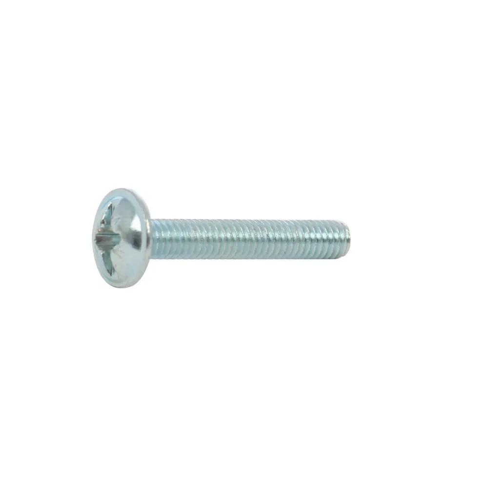 Surub cu filet metric, cu cap bombat combinat, otel, zincat alb, M4 x 20 mm, 12 bucati