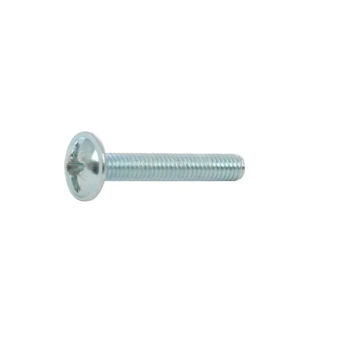Surub metric M4x20mm, cap bombat combinat, zincat alb, set 12 bucati