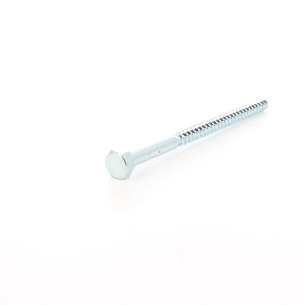 Surub pentru lemn, cap hexagonal, zincat alb, 10x180 mm