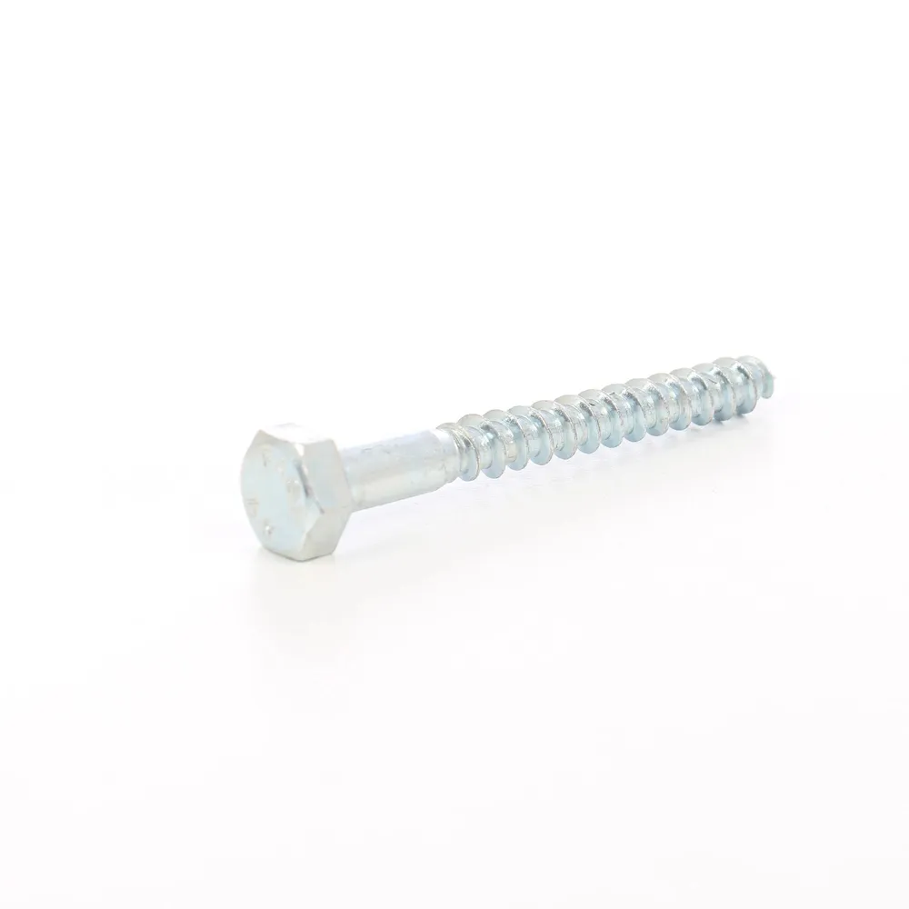 Surub pentru lemn, cap hexagonal, zincat alb, 10x90mm