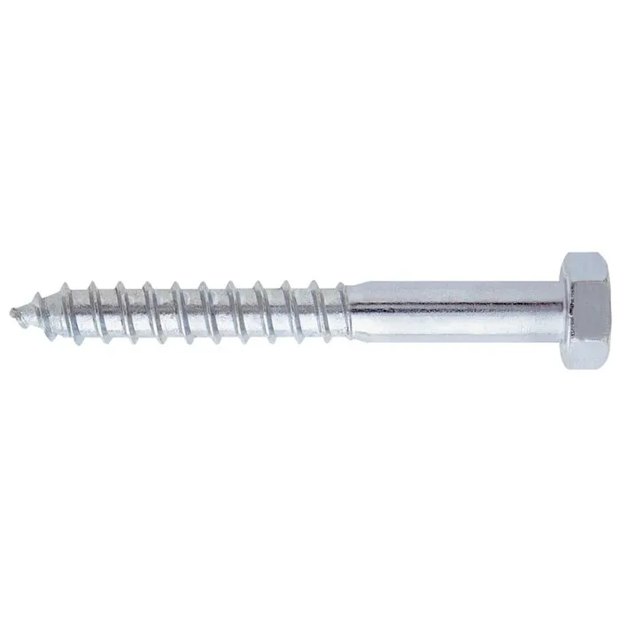 Surub pentru lemn, cap hexagonal, zincat alb, 6x60mm