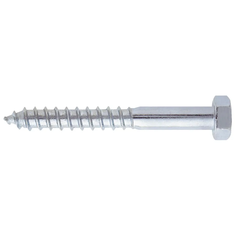 Surub pentru lemn, cu cap hexagonal, Friulsider, zincat alb, 8 x 100 mm