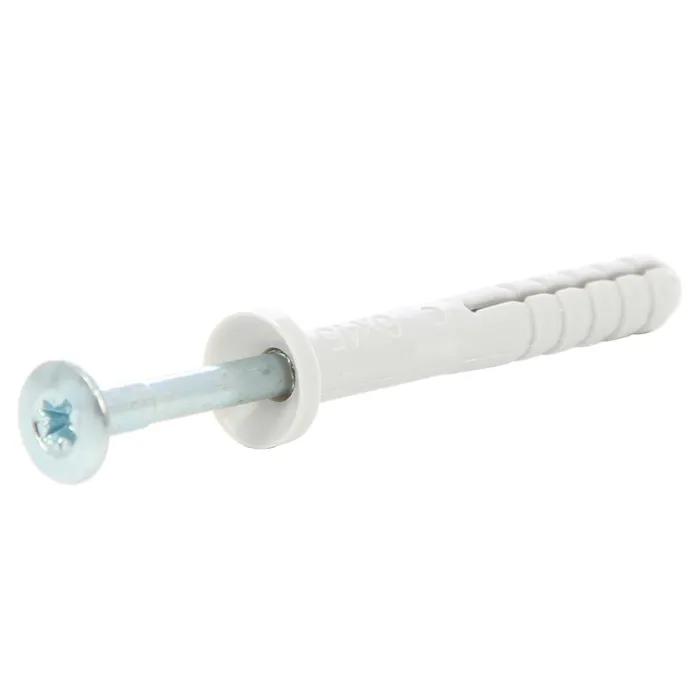 Surub Rigips cu diblu din plastic, cap conic semi-inecat, din otel zincat, 6 x 45 mm, 100 buc/cutie