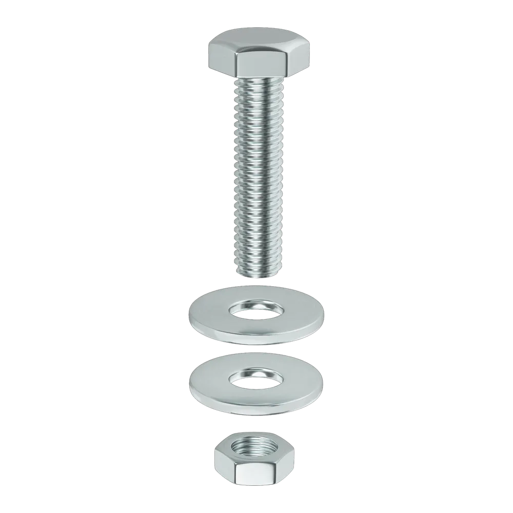Suruburi metrice cu cap hexagonal, saiba si piulita, otel, M8 x 20 mm (6 buc)