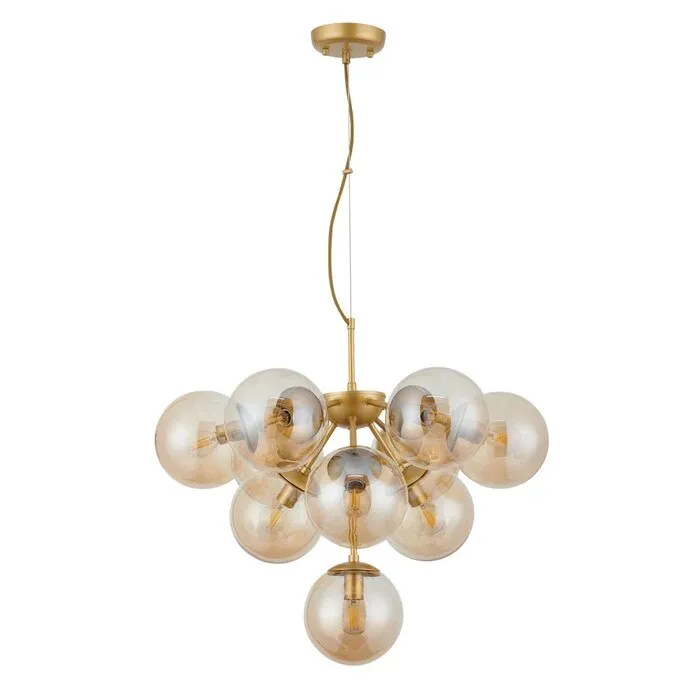 Suspensie Agape 01-2940, 10 x E14, auriu + transparent, modern