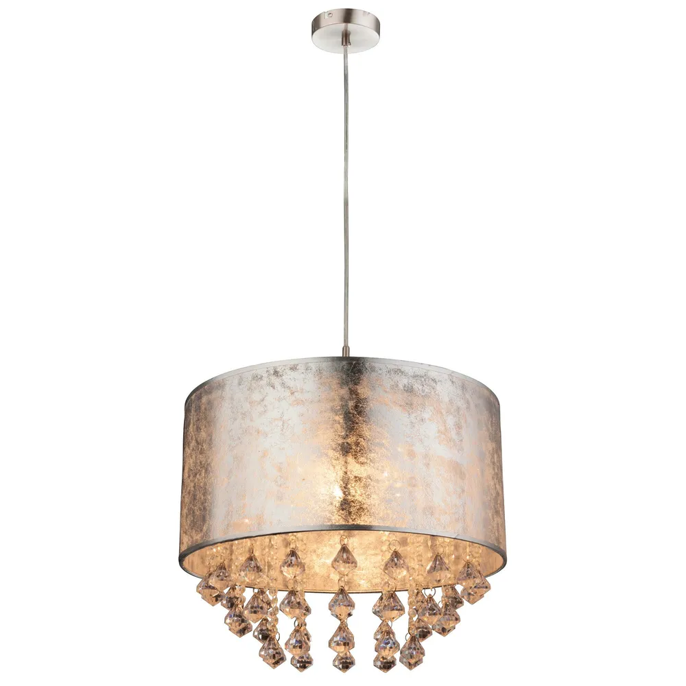 Suspensie Amy I 15188H3, 1 x E27, cristalele acrilice, argintiu, modern