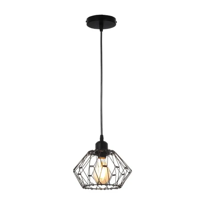 Suspensie Formos KL111161, 1 x E27, negru + crom, industrial