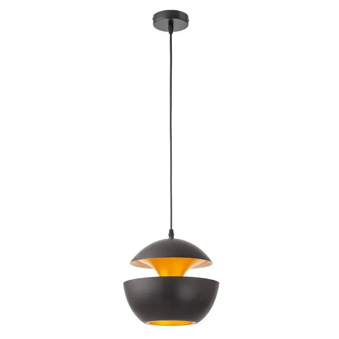 Suspensie Lampu 01-2712, 1 x E27, negru + auriu, modern