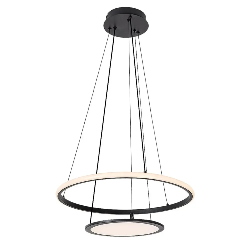 Suspensie LED Jasero 72040, 42 W, 2260 lm, lumina calda / neutra / rece, dimabil, cu telecomanda, negru + alb, modern