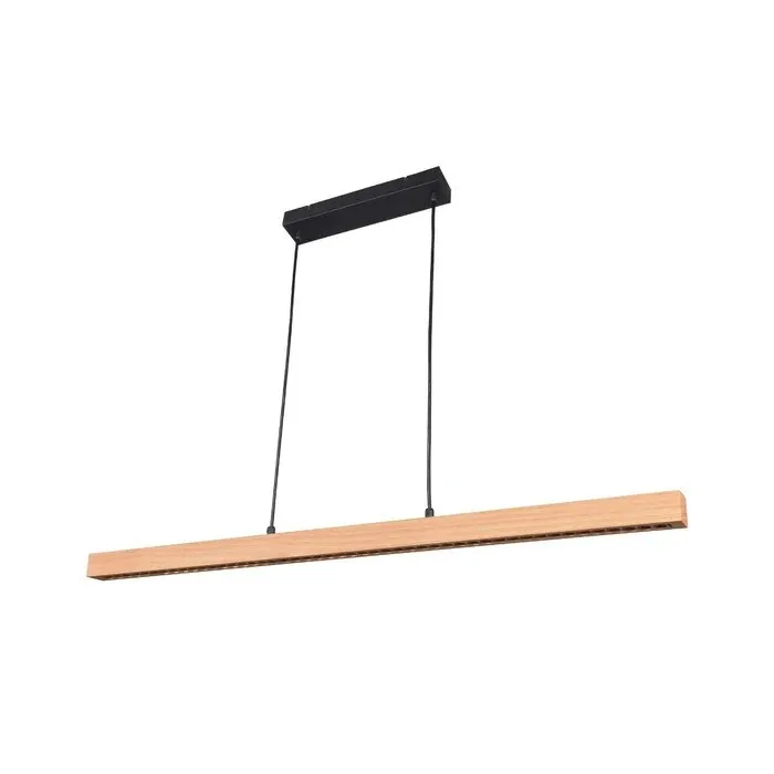 Suspensie LED Pine KL142104, 34 W, 2500 lm, lumina calda, negru + aspect lemn, modern