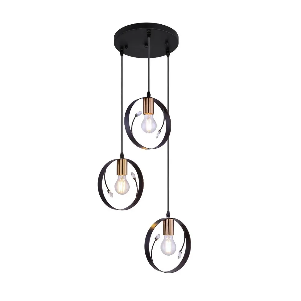 Suspensie Vigo 15346-3, 3 x E27, negru, modern