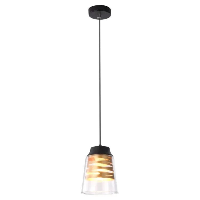 Suspensie Zenaida 3543, 1 x E27, negru mat + transparent, modern