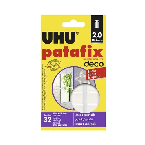 Tablete de adeziv Patafix, set 32 buc, reutilizabile, pentru decoratiuni, multicolor