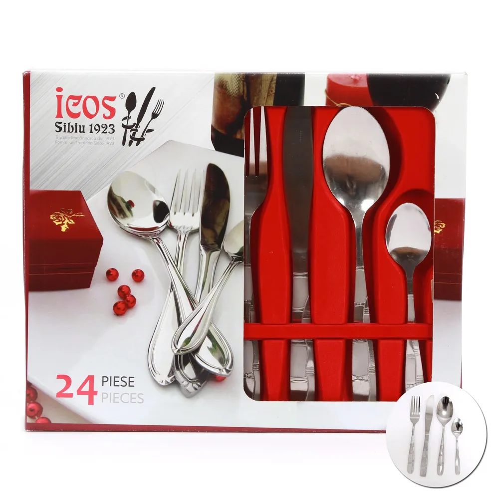 Tacamuri Icos S024DPROM, inox, set 24 buc