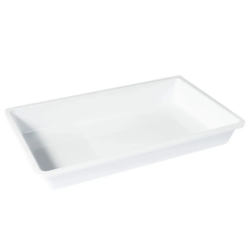 Tava dreptunghiulara pentru servire, din plastic, Plastina, alb, 34 x 22 x 7 cm