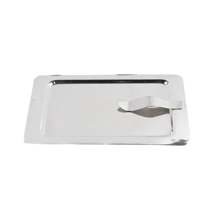 Tava dreptunghiulara pentru servire, Kasemi 1103672, din inox, argintiu, 17 x 11 cm