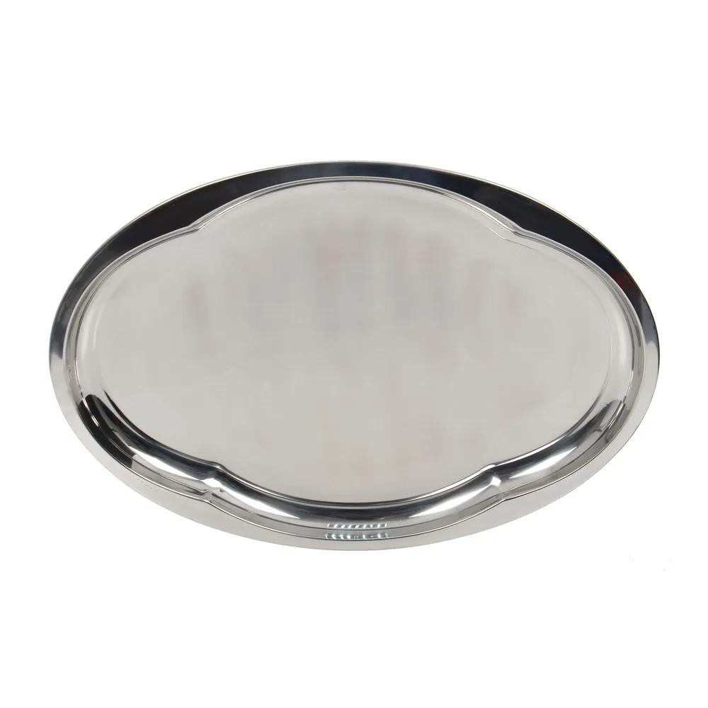 Tava ovala pentru servire, din inox, 412, gri, 45 x 33.8 x 2 cm