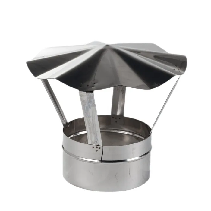 Terminal inox contra ploaie, pentru cos de fum neizolat, Versia Lux, 120 mm