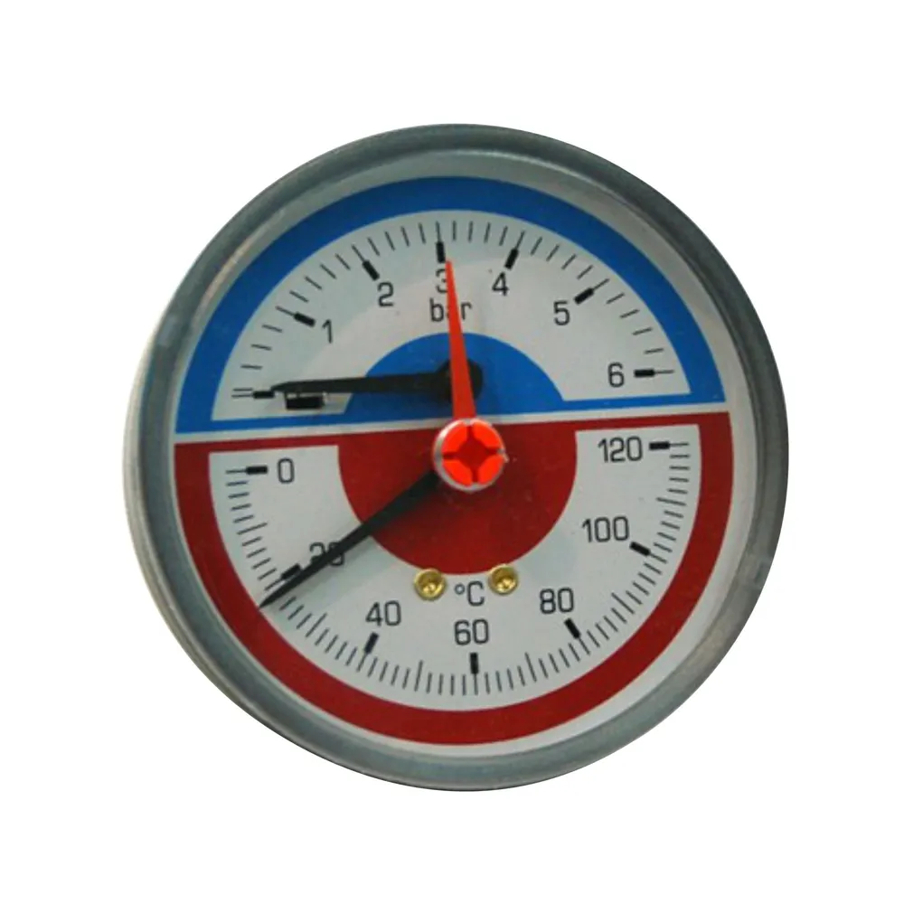Termomanometru axial Icma 259, 0 - 6 ATM, 0 - 120 grade C