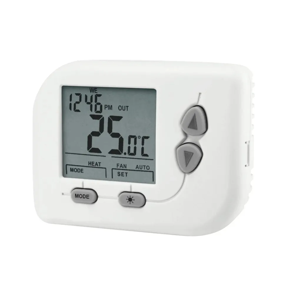 Termostat de ambient pentru centrala, cu fir, Paxton BL-WT152, programabil, digital, 2 x AAA, alb
