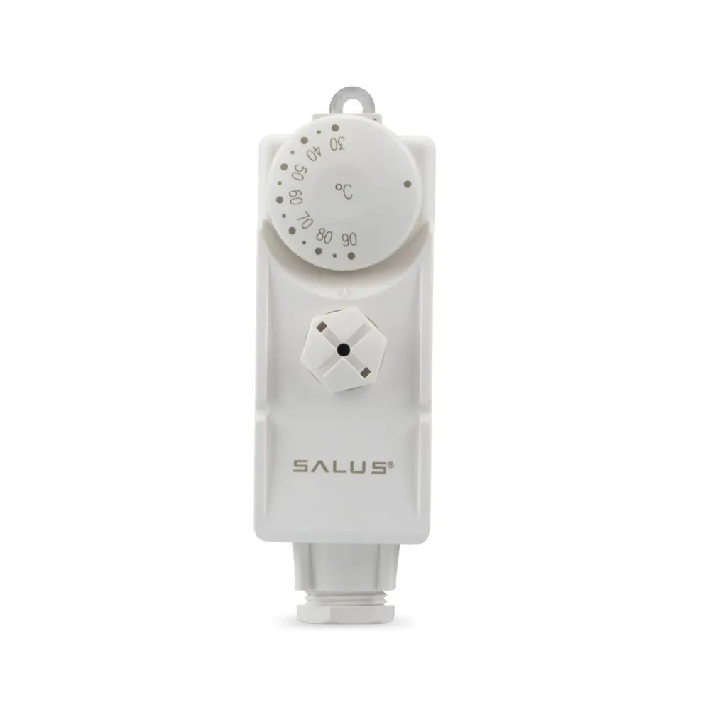 Termostat de ambient pentru centrala, cu fir, Salus AT10, neprogramabil, IP20, alb