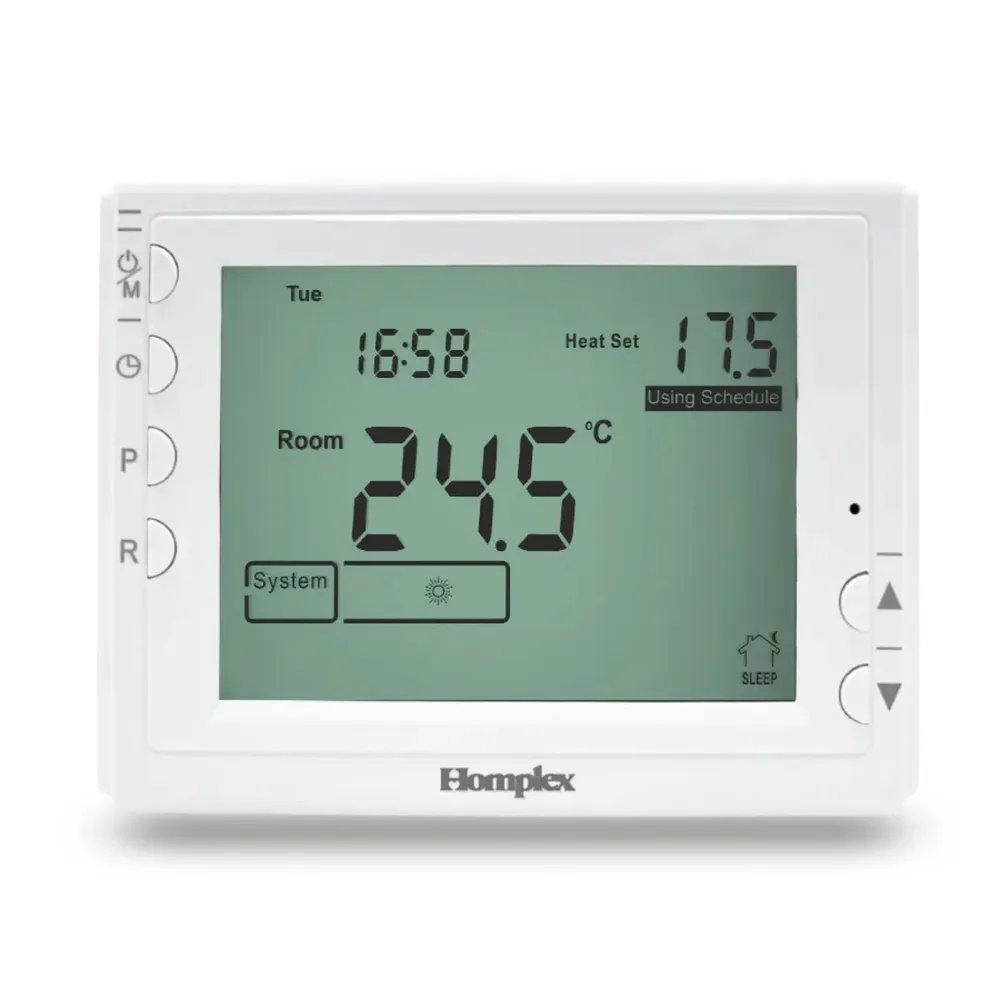 Termostat de ambient pentru centrala, wireless, Homplex 909 RF, programabil, afisaj digital, IP42, alb
