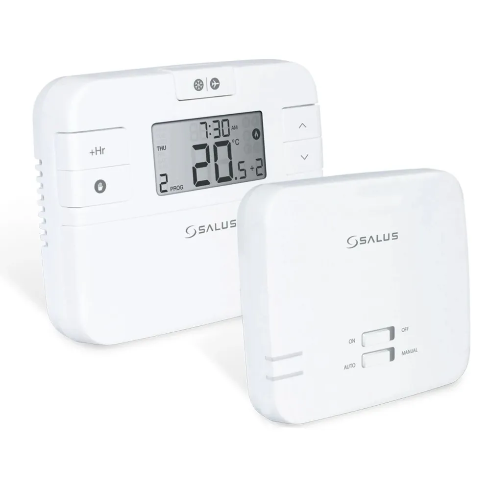 Termostat de ambient pentru centrala, wireless, Salus RT510RF, programabil, protectie la inghet, afisaj digital, IP20, alb
