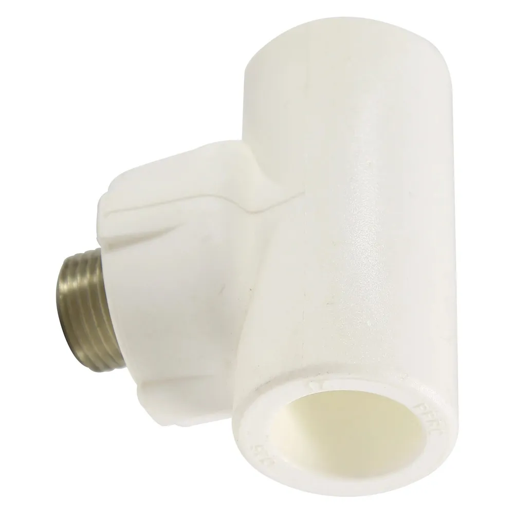 Teu PPR, D 20 mm x 3/4", filet exterior, alb