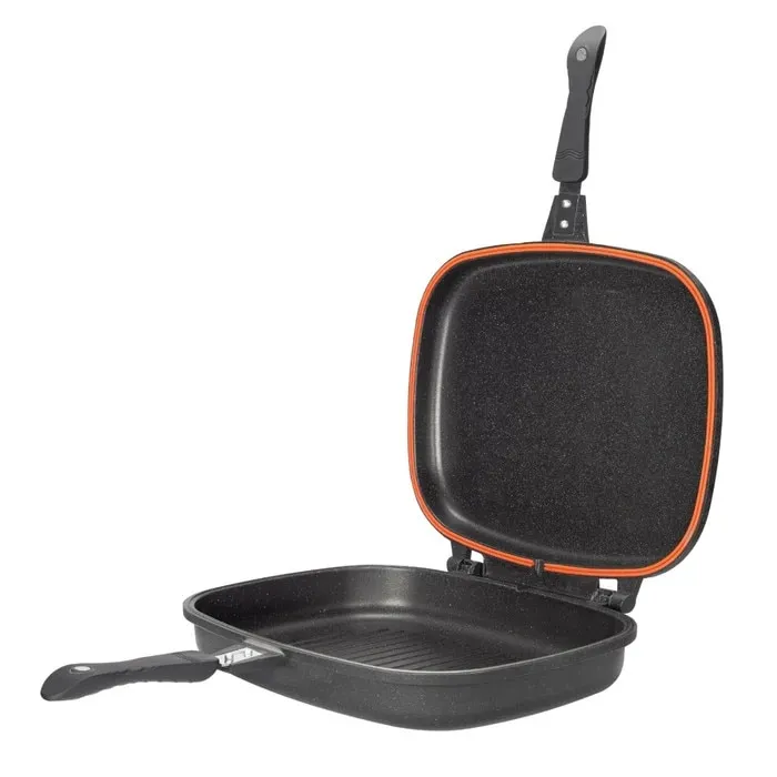 Tigaie grill dublu Neoklein NK-IDGR36, aluminiu, negru, 36 cm