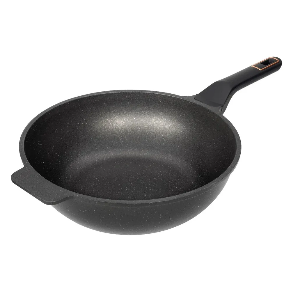 Tigaie wok PH-WP30, aluminiu, negru, 30 cm